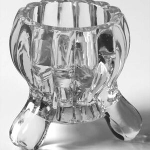 Vintage Jeannette Glass National #2200 three-toed candlestick holders